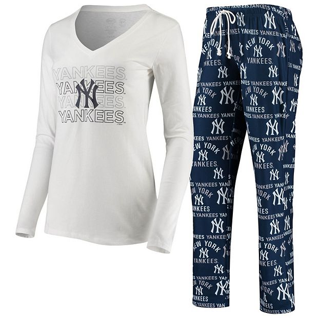 New York Yankees Youth Holiday Long Sleeve T-Shirt & Pants Pajama Set - Navy