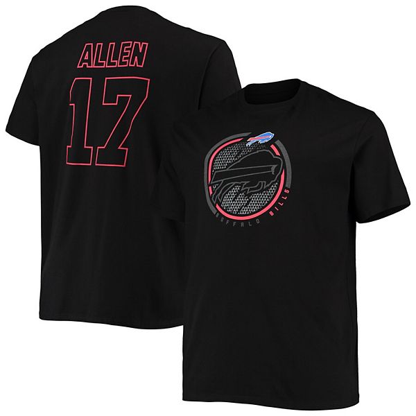 Men's Fanatics Branded Josh Allen Black Buffalo Bills Big & Tall Color Pop  Name & Number T-Shirt