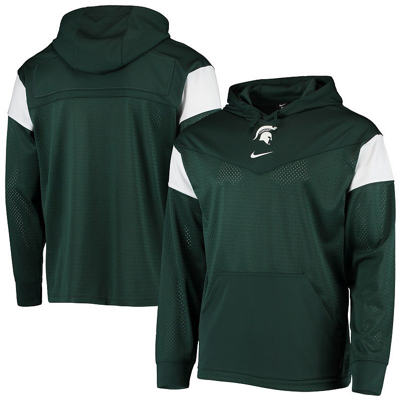 Men's Nike Green Michigan State Spartans Sideline Jersey Pullover Hoodie, Size: Medium