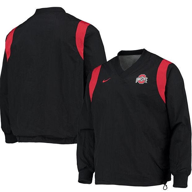 Men s Nike Black Ohio State Buckeyes Rev Pullover Windbreaker Jacket