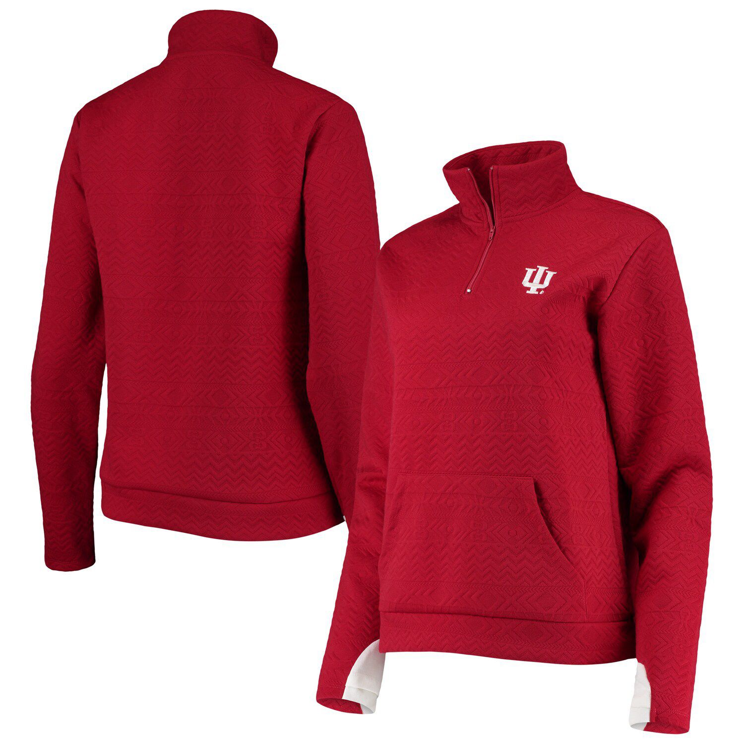 Image for Unbranded Women's Gameday Couture Crimson Indiana Hoosiers Embossed Quarter-Zip Jacket at Kohl's.