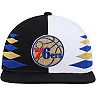 Men's Mitchell & Ness Black/White Philadelphia 76ers Diamond Cut Snapback Hat