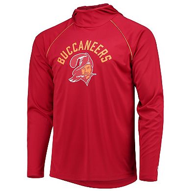 Men's Starter Red Tampa Bay Buccaneers Throwback Raglan Hoodie Long Sleeve T-Shirt