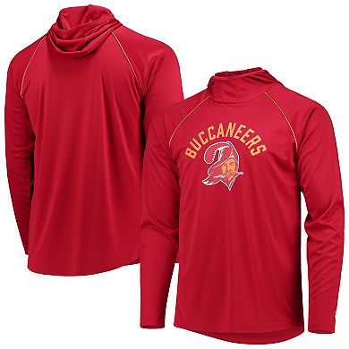 Men's Starter Red Tampa Bay Buccaneers Throwback Raglan Hoodie Long Sleeve T-Shirt