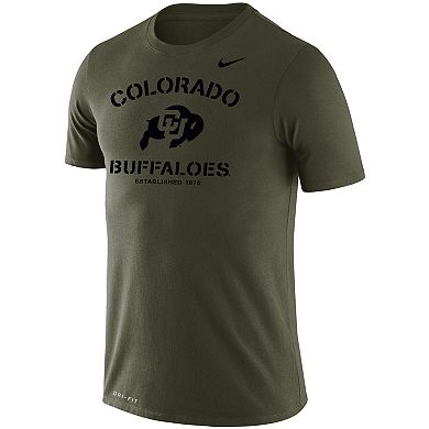 Men's Nike Olive Colorado Buffaloes Stencil Arch Performance T-Shirt