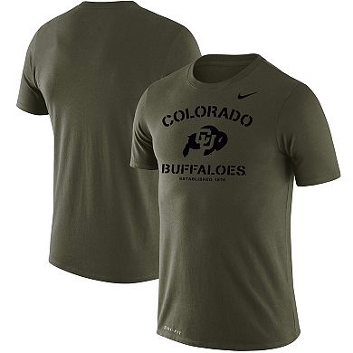 Men's Nike Olive Colorado Buffaloes Stencil Arch Performance T-Shirt