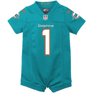 Newborn & Infant Nike Tua Tagovailoa Aqua Miami Dolphins Game Romper Jersey