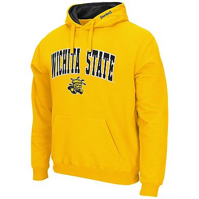 Men's Colosseum Yellow Wichita State Shockers Arch and Logo Pullover Hoodie
