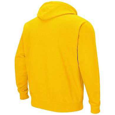 Men's Colosseum Yellow Wichita State Shockers Arch and Logo Pullover Hoodie