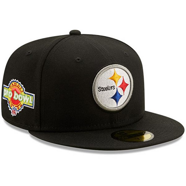 Pittsburgh Steelers New Era Off White Retro Side Patch 59FIFTY Fitted