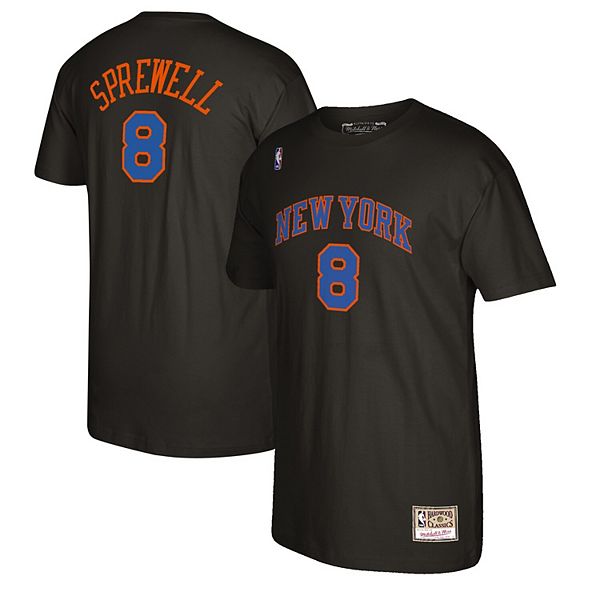 Men's New York Knicks Latrell Sprewell Mitchell & Ness Orange Reload Name &  Number T-Shirt