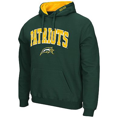 Men's Colosseum Green George Mason Patriots Arch and Logo Pullover Hoodie