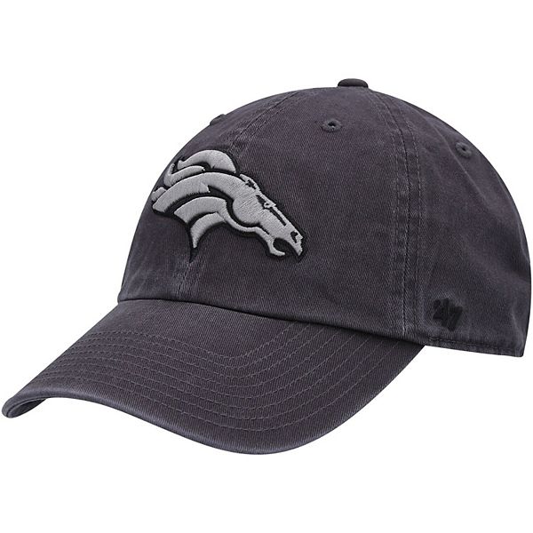 Men's '47 Black Denver Broncos Team Tonal Clean Up Adjustable Hat