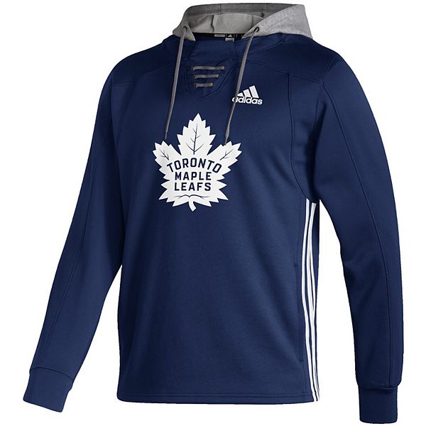 Antigua Toronto Maple Leafs Women's Navy Blue Axe Bunker Hooded Sweatshirt, Navy Blue, 86% Cotton / 11% Polyester / 3% SPANDEX, Size S, Rally House