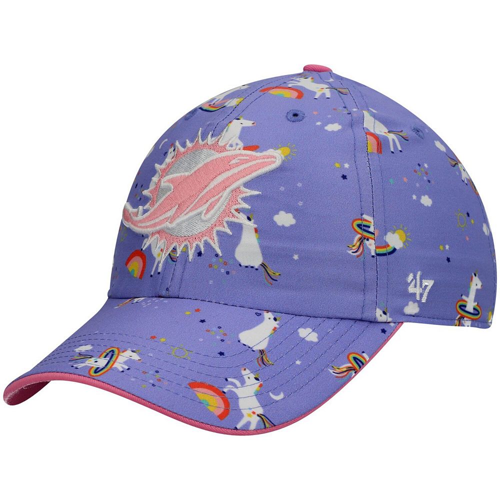 Girls Preschool '47 Purple Miami Dolphins Unicorn Clean Up