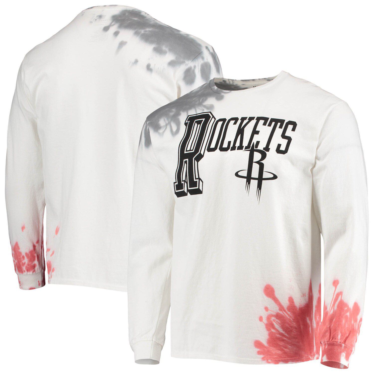 Image for Unbranded Men's Junk Food White Houston Rockets Tie-Dye Long Sleeve T-Shirt at Kohl's.