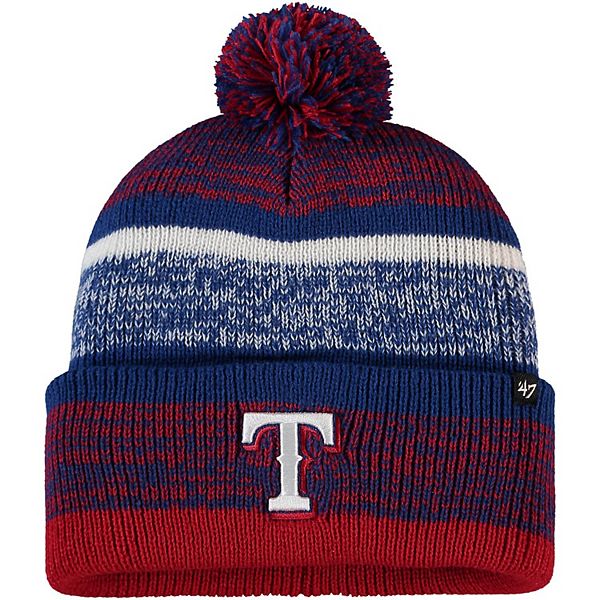 Men's '47 Red Texas Rangers Northward Cuffed Knit Hat with Pom