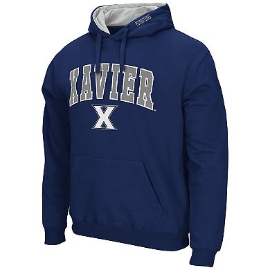 Men's Colosseum Navy Xavier Musketeers Arch and Logo Pullover Hoodie