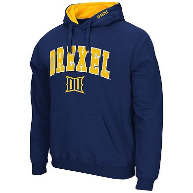 Men's Colosseum Navy Drexel Dragons Arch and Logo Pullover Hoodie