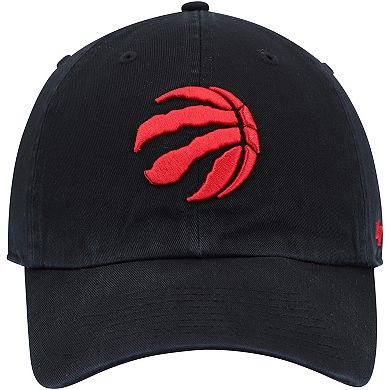 Men's '47 Black Toronto Raptors Alternate Logo Team Clean Up Adjustable Hat