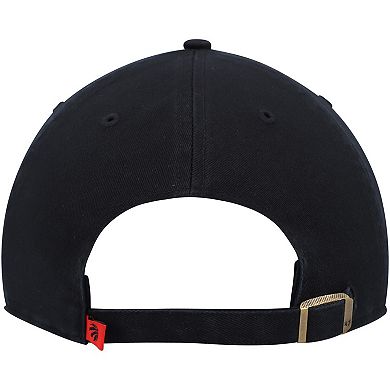 Men's '47 Black Toronto Raptors Alternate Logo Team Clean Up Adjustable Hat