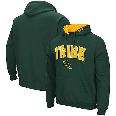 Men's Colosseum Green William & Mary Tribe Arch and Logo Pullover Hoodie