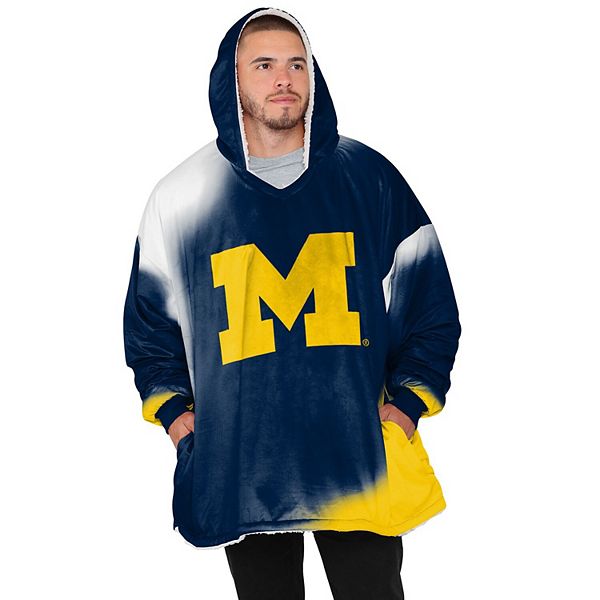 FOCO Navy/White Michigan Wolverines Sherpa Big Logo Gradient