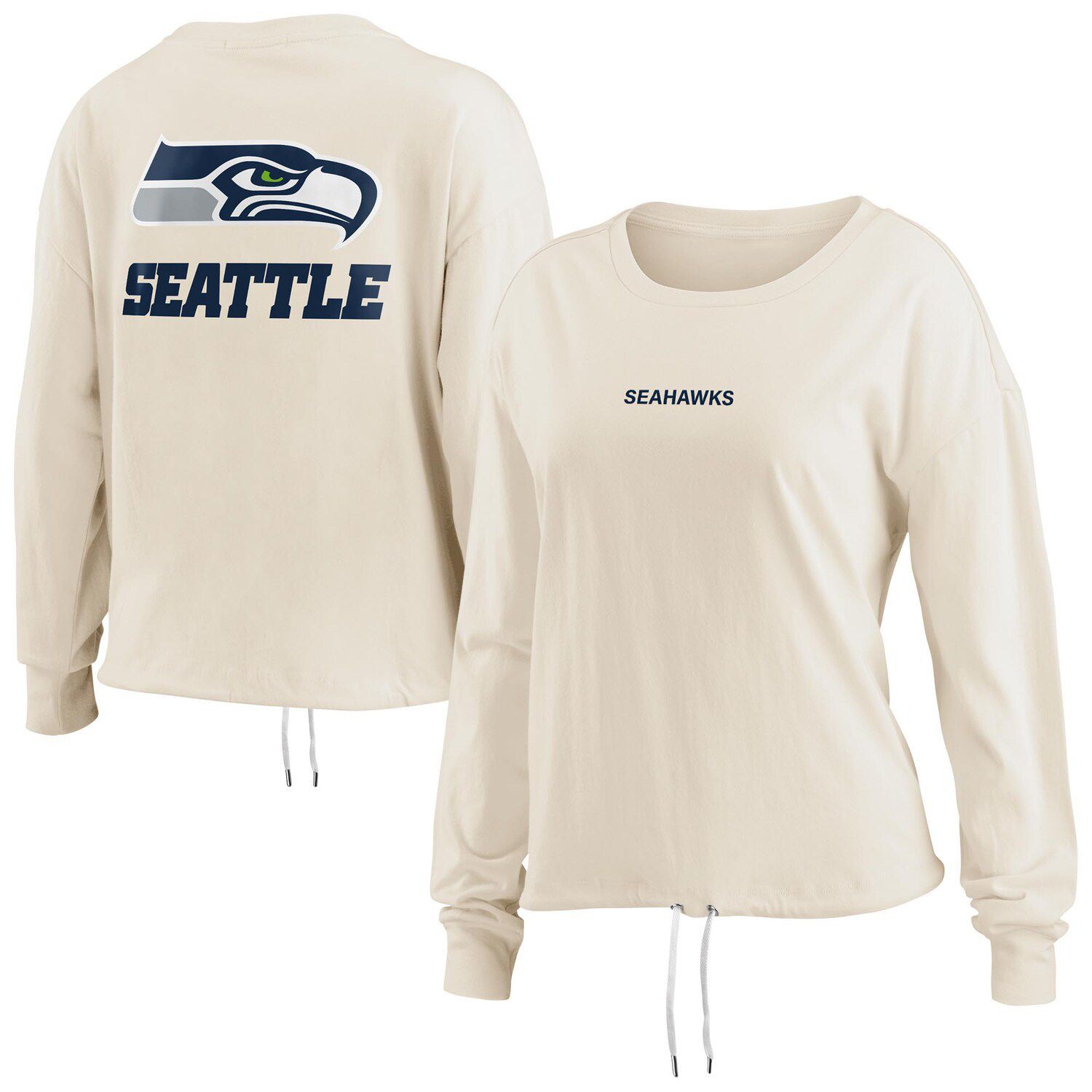 Seattle Seahawks Womens Crop Top Hoodie Pullover Cropped Long Sleeve  Sweatshirt