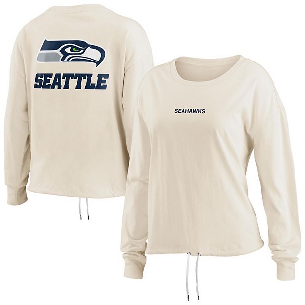 Women's Long-Sleeve Cropped Seattle Seahawks Graphic Tee, Women's Tops