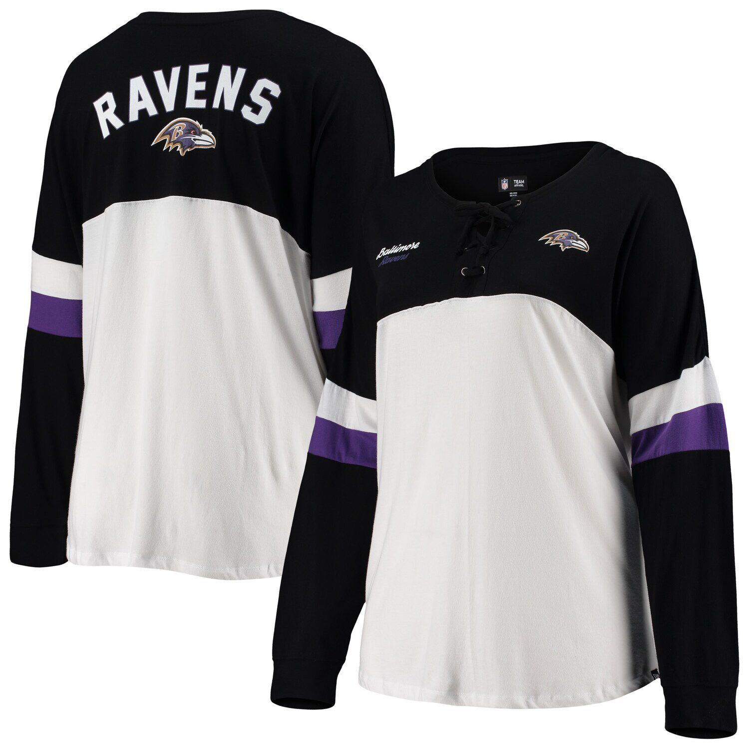 Women's New Era Purple Baltimore Ravens Crop Long Sleeve T-Shirt