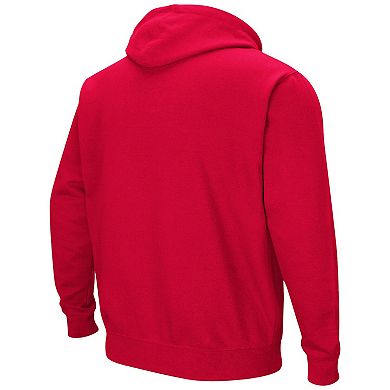 Men's Colosseum Cardinal Louisiana Ragin' Cajuns Arch and Logo Pullover Hoodie