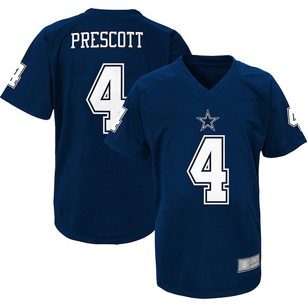 Men's Dak Prescott Navy Dallas Cowboys Big & Tall Fleece Name & Number  Pullover Hoodie