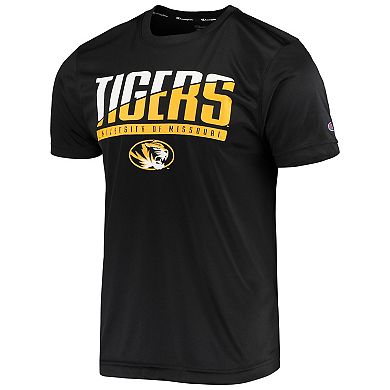 Men's Champion Black Missouri Tigers Wordmark Slash T-Shirt