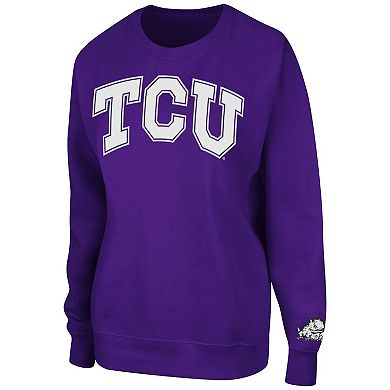 Women's Colosseum Purple TCU Horned Frogs Campanile Pullover Sweatshirt