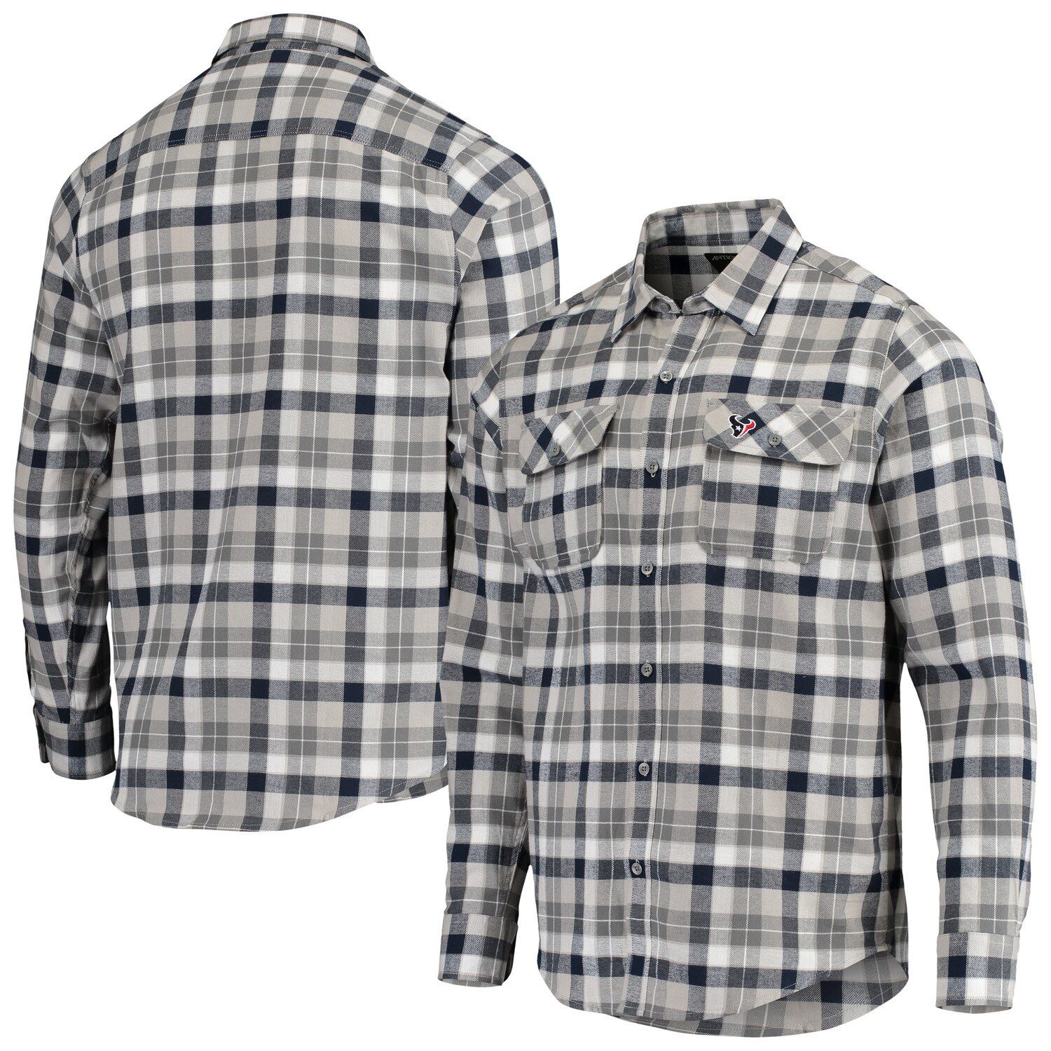 Men's Antigua Navy Dallas Cowboys Industry Flannel Button-Up Long Sleeve  Shirt