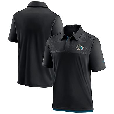 Men's Fanatics Branded Black San Jose Sharks Authentic Pro Locker Room Team Polo