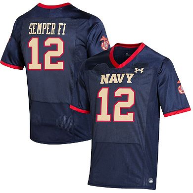Men's Under Armour #12 Navy Navy Midshipmen USMC Premier Special Game Replica Jersey