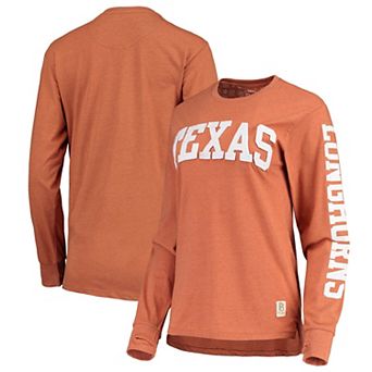 Women's Pressbox Heathered Texas Orange Texas Longhorns Two-Hit Canyon Long Sleeve T-Shirt