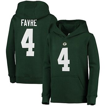 Youth Mitchell & Ness Brett Favre Green Green Bay Packers Retired Player Name & Number Pullover Hoodie
