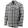 Men's Antigua Black/Gray Carolina Panthers Ease Flannel Long Sleeve Button-Up Shirt
