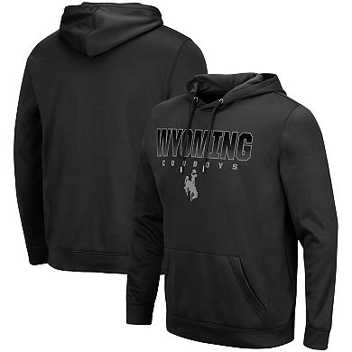 Men's Colosseum Black Wyoming Cowboys Blackout 3.0 Pullover Hoodie