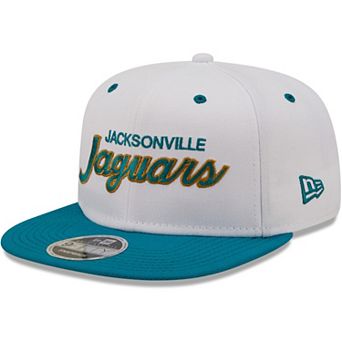 Men's New Era White/Teal Jacksonville Jaguars Sparky Original 9FIFTY Snapback Hat