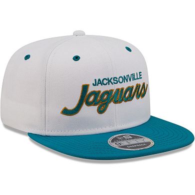 Men's New Era White/Teal Jacksonville Jaguars Sparky Original 9FIFTY Snapback Hat