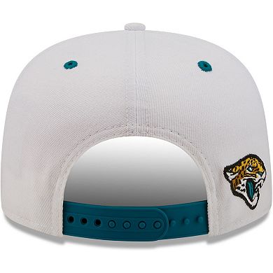 Men's New Era White/Teal Jacksonville Jaguars Sparky Original 9FIFTY Snapback Hat
