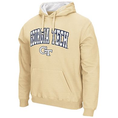 Men's Colosseum Gold Georgia Tech Yellow Jackets Arch and Logo Pullover Hoodie