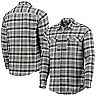 Men's Antigua Black/Gray New Orleans Saints Ease Flannel Long Sleeve Button-Up Shirt