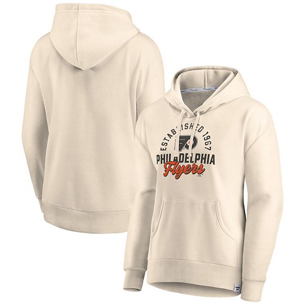 Women s Fanatics Branded Cream Philadelphia Flyers Carry the Puck Pullover Hoodie Sweatshirt