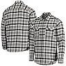 Men's Antigua Black/Gray Las Vegas Raiders Ease Flannel Long Sleeve Button-Up Shirt
