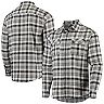 Men's Antigua Black/Gray New York Jets Ease Flannel Long Sleeve Button-Up Shirt