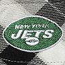 Men's Antigua Black/Gray New York Jets Ease Flannel Long Sleeve Button-Up Shirt